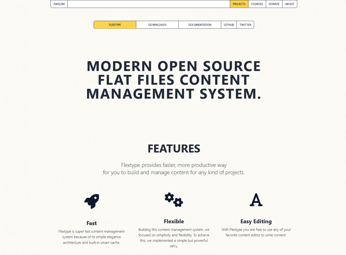 FlexType CMS ist ein relativ neues Content-Management-System, das Monstra ersetzen soll