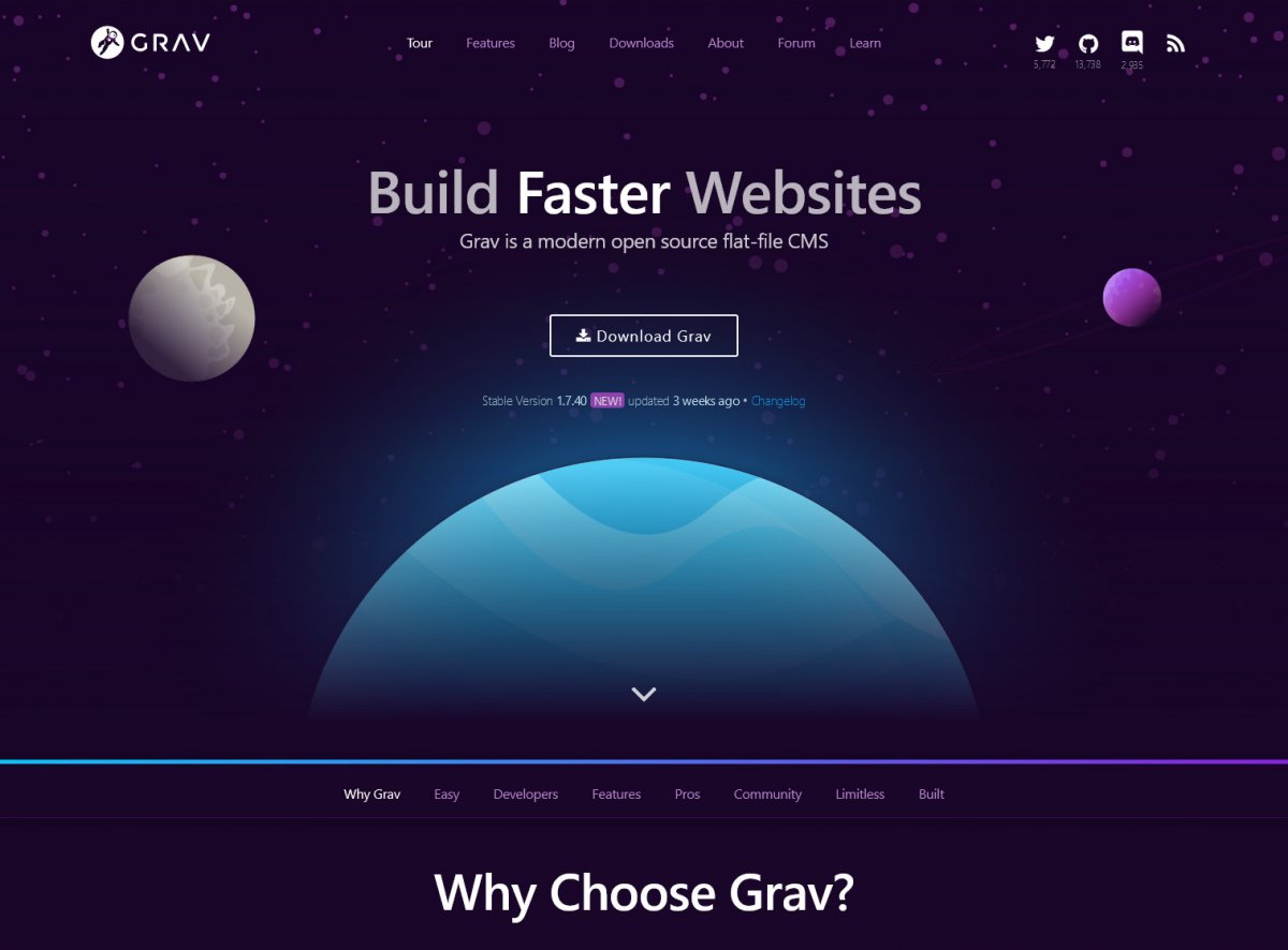 Grav CMS is an open-source content management system based on the Symfony PHP framework