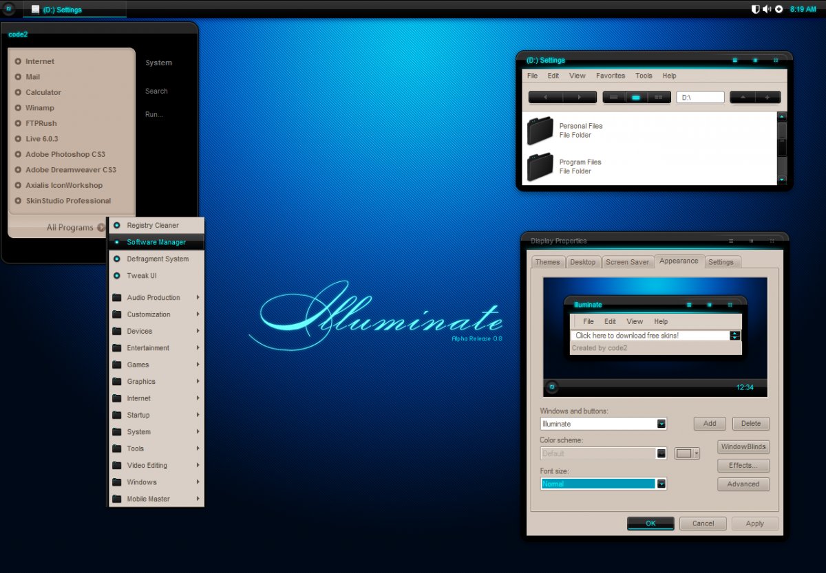 Illuminate-Benutzeroberfläche für Windows